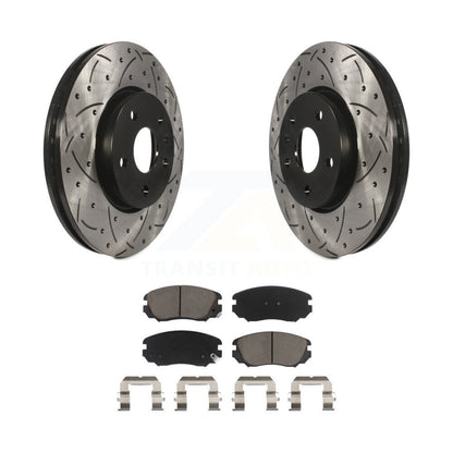 Drilled Slot Brake Rotor Ceramic Pad Front Kit For Chevrolet Equinox GMC Terrain