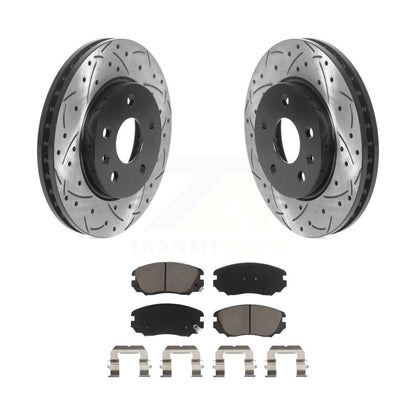 Drilled Slot Brake Rotors Ceramic Pad Front Kit For Chevrolet Malibu Buick Regal