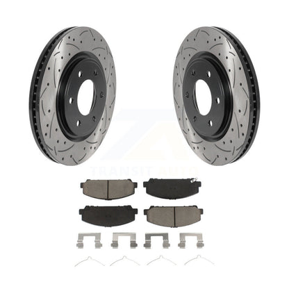 Drilled Slot Brake Rotors Ceramic Pad Front Kit For Nissan TITAN INFINITI Armada
