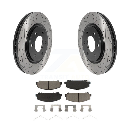 Drilled Slot Brake Rotors Ceramic Pad Front Kit For Nissan TITAN INFINITI Armada