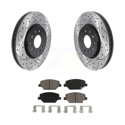 Drilled Slot Brake Rotor Ceramic Pad Front Kit For Chevrolet Equinox GMC Terrain