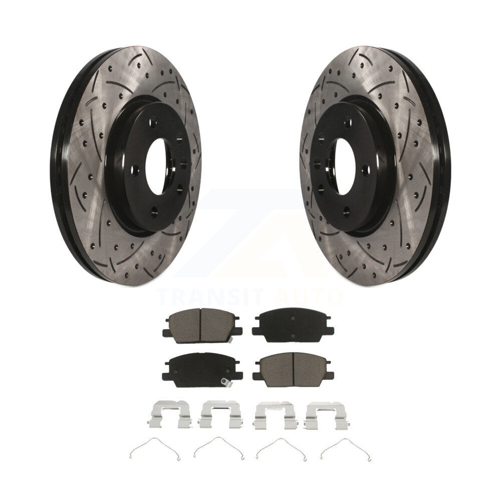 Drilled Slot Brake Rotor Ceramic Pad Front Kit For Chevrolet Equinox GMC Terrain