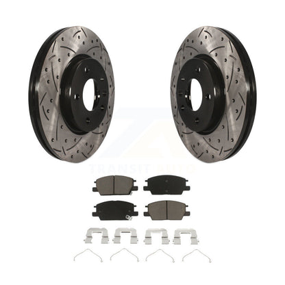 Drilled Slot Brake Rotor Ceramic Pad Front Kit For Chevrolet Equinox GMC Terrain