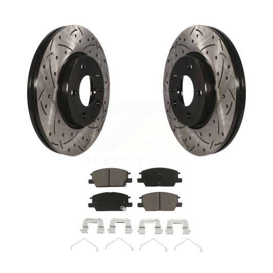 Drilled Slot Brake Rotor Ceramic Pad Front Kit For Chevrolet Equinox GMC Terrain