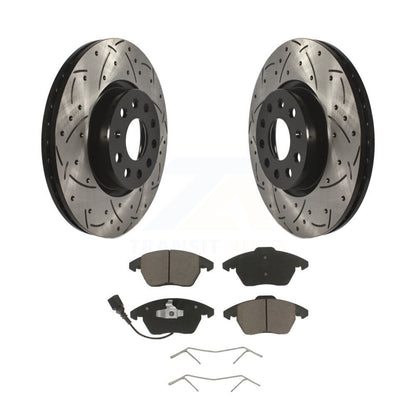Drill Slot Brake Rotors Ceramic Pad Front Kit For Volkswagen Jetta Beetle Rabbit