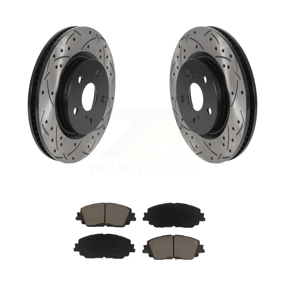Drill Slot Brake Rotor Ceramic Pad Front Kit For Toyota RAV4 Camry Corolla Cross