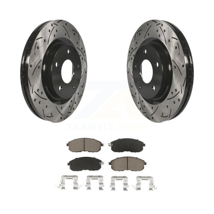 Coated Drill Slot Disc Brake Rotors Ceramic Pad Front Kit For Nissan Sentra Juke