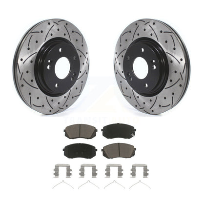 Drill Slot Brake Rotor Ceramic Pad Front Kit For Hyundai Sonata Kona Electric EV