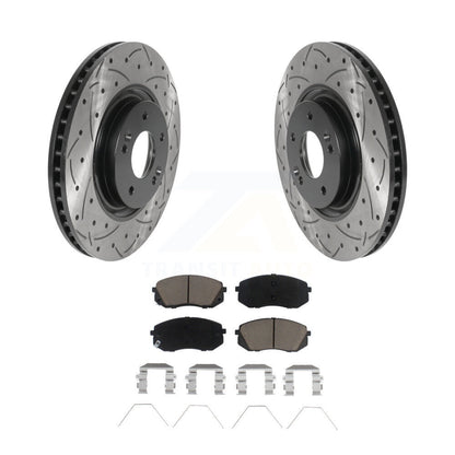 Drill Slot Disc Brake Rotors Ceramic Pad Front Kit For Hyundai Sonata Kia Optima