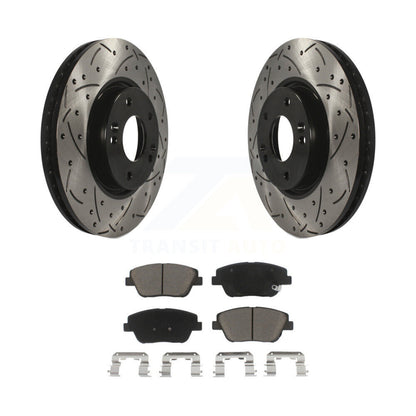 Drill Slot Disc Brake Rotors Ceramic Pad Front Kit For Hyundai Sonata Kia Optima