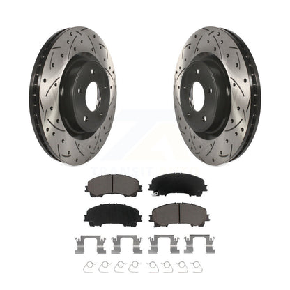 Coat Drill Slot Disc Brake Rotor Ceramic Pad Front Kit For INFINITI Q50 QX50 Q60