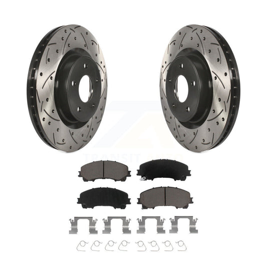 Coat Drill Slot Disc Brake Rotor Ceramic Pad Front Kit For INFINITI Q50 QX50 Q60