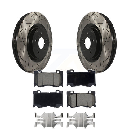 Drill Slot Brake Rotors Ceramic Pad Front Kit For INFINITI Q50 G37 Nissan 370Z Z