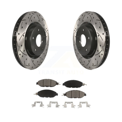 Drilled Slot Brake Rotor Ceramic Pad Front Kit For Nissan Murano Pathfinder QX60