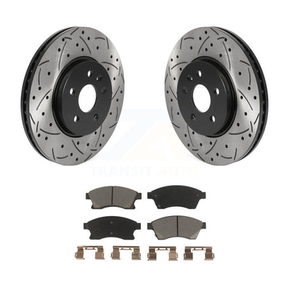 Drilled Slot Brake Rotors Ceramic Pad Front Kit For 2013-2014 Chevrolet Sonic RS
