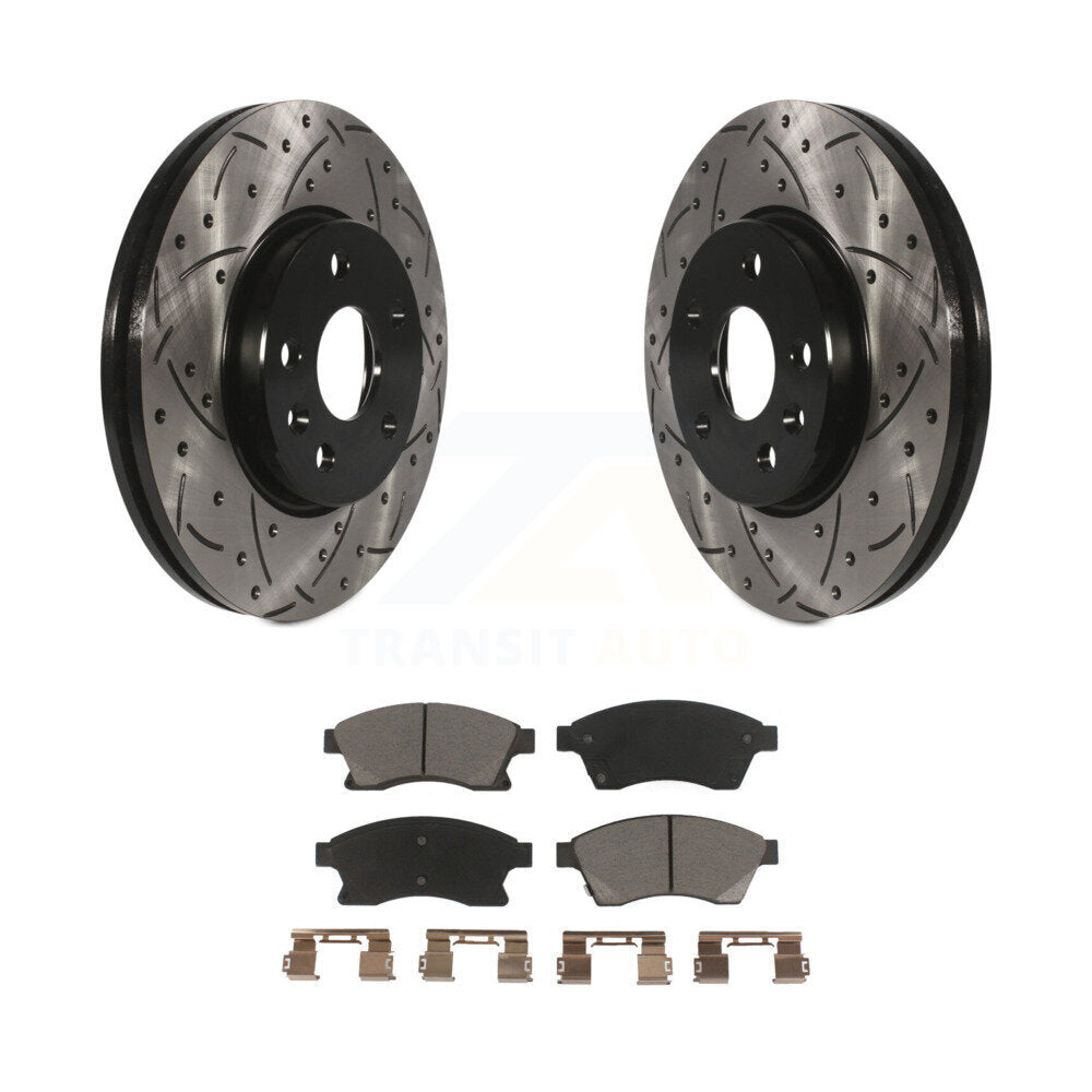 Drilled Slot Brake Rotor Ceramic Pad Front Kit For Chevrolet Cruze Sonic Limited