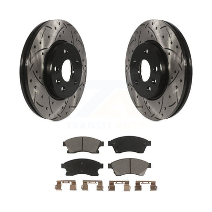 Drilled Slot Brake Rotor Ceramic Pad Front Kit For Chevrolet Cruze Sonic Limited