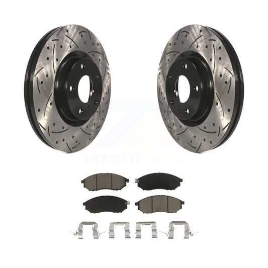 Drill Slot Brake Rotors Ceramic Pad Front Kit For INFINITI Nissan Murano G37 G35