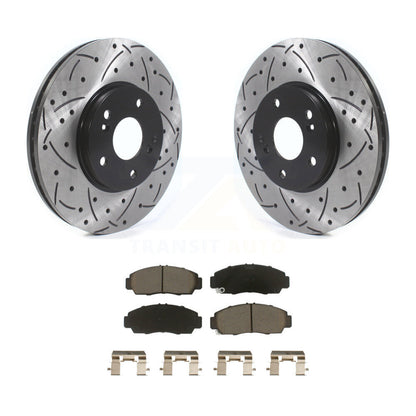 Drilled Slot Brake Rotors Ceramic Pad Front Kit For Honda Accord Acura TSX TL CL