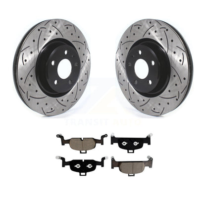 Drill Slot Brake Rotor Ceramic Pad Front Kit For Audi A4 Quattro Q5 A5 Sportback