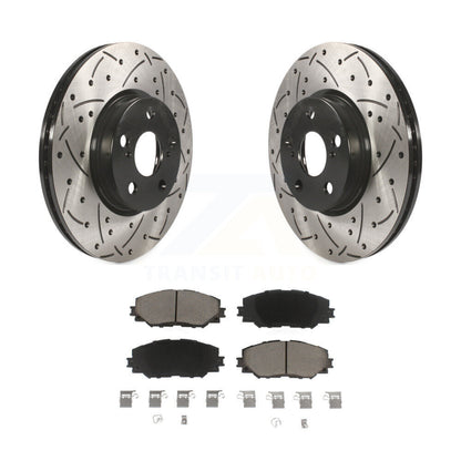 Drilled Slot Brake Rotor Ceramic Pad Front Kit For Toyota Corolla Matrix Pontiac