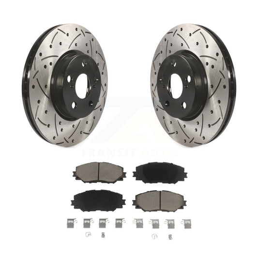 Drilled Slot Brake Rotor Ceramic Pad Front Kit For Toyota Corolla Matrix Pontiac