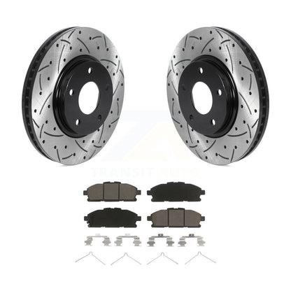 Drilled Slot Disc Brake Rotor & Ceramic Pad Front Kit For 2011-2017 Nissan Quest