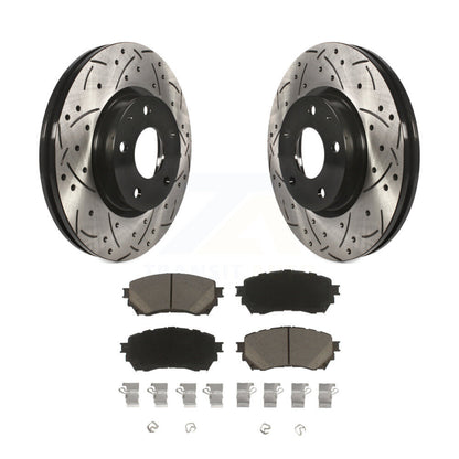 Coated Drilled Slotted Disc Brake Rotors And Ceramic Pads Front Kit For Mazda 6