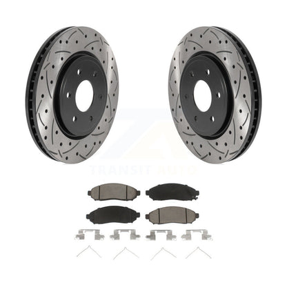 Drill Slot Disc Brake Rotor Ceramic Pad Front Kit For Nissan Frontier Pathfinder