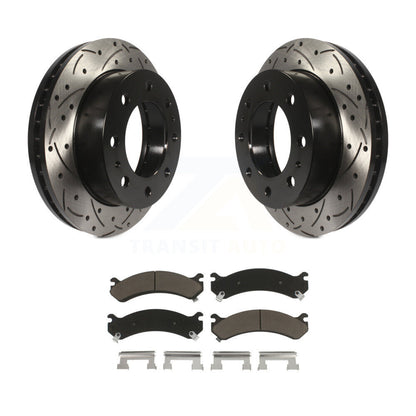 Drill Slot Brake Rotor Ceramic Pad Front Kit For GMC Chevrolet Sierra 2500 HD H2