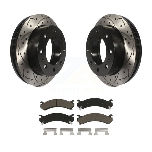 Drill Slot Brake Rotor Ceramic Pad Front Kit For GMC Chevrolet Sierra 2500 HD H2