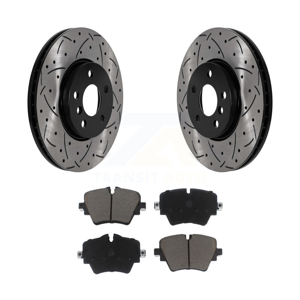 Drill Slot Brake Rotors Ceramic Pad Front Kit For Mini Cooper Countryman Clubman