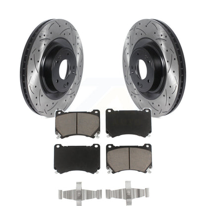 Coat Drill Slot Disc Brake Rotor Ceramic Pad Front Kit For Hyundai Genesis Equus