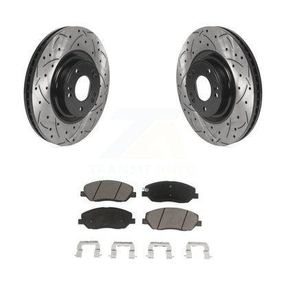 Drill Slot Disc Brake Rotors Ceramic Pad Front Kit For 2012 Hyundai Genesis 3.8L