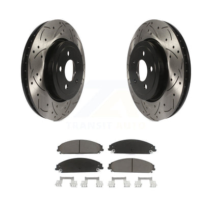 Drill Slot Disc Brake Rotor Ceramic Pad Front Kit For Dodge Chrysler 300 Charger