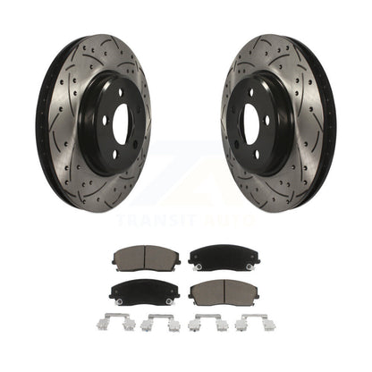 Drill Slot Disc Brake Rotor Ceramic Pad Front Kit For Dodge Chrysler 300 Charger