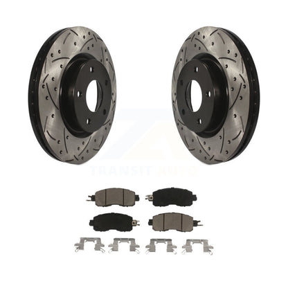 Coated Drilled Slotted Disc Brake Rotors Ceramic Pad Front Kit For Nissan Altima