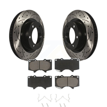 Drill Slot Disc Brake Rotor Ceramic Pad Front Kit For Toyota 4Runner Lexus GX460