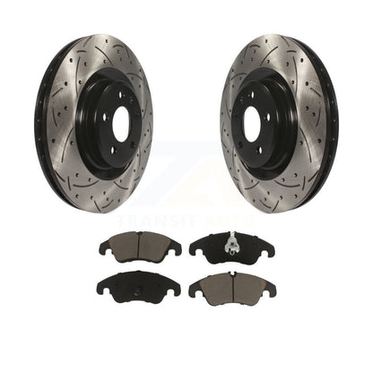 Drill Slot Brake Rotors Ceramic Pad Front Kit For Audi Q5 A4 Quattro S4 S5 A6 A7