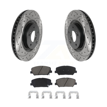 Drill Slot Disc Brake Rotors Ceramic Pad Front Kit For 2011-2015 Kia Optima 2.0L