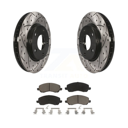 Drill Slot Brake Rotor Ceramic Pad Front Kit For Mitsubishi Lancer Dodge Caliber