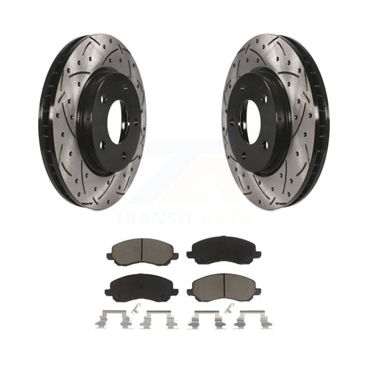 Drill Slot Brake Rotor Ceramic Pad Front Kit For Mitsubishi Lancer Dodge Caliber