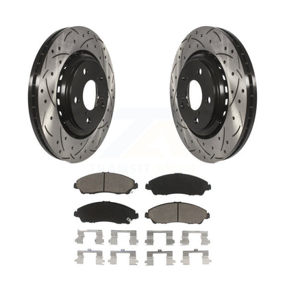 Drill Slot Brake Rotor Ceramic Pad Front Kit For Honda Pilot Ridgeline Acura MDX