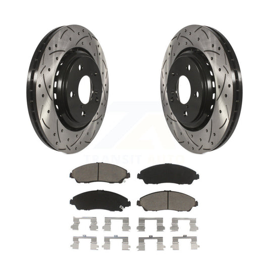 Drill Slot Brake Rotor Ceramic Pad Front Kit For Honda Pilot Ridgeline Acura MDX