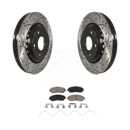 Drilled Slot Disc Brake Rotor & Ceramic Pad Front Kit For Honda Odyssey Passport