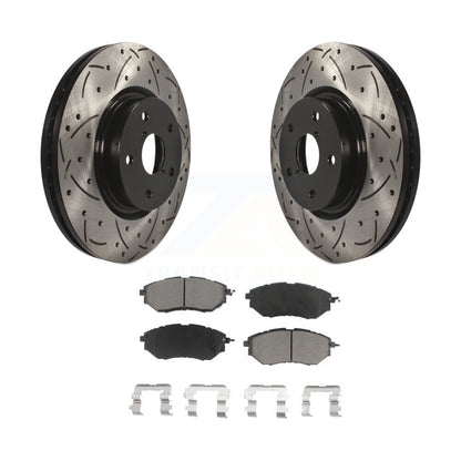 Drilled Slot Brake Rotors Ceramic Pad Front Kit For Subaru Outback WRX Legacy B9
