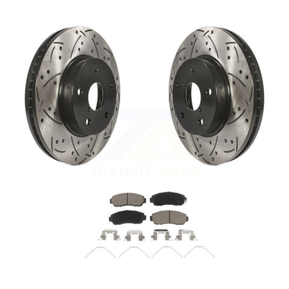 Drilled Slot Brake Rotors Ceramic Pad Front Kit For 2016-2019 Subaru Legacy 2.5L