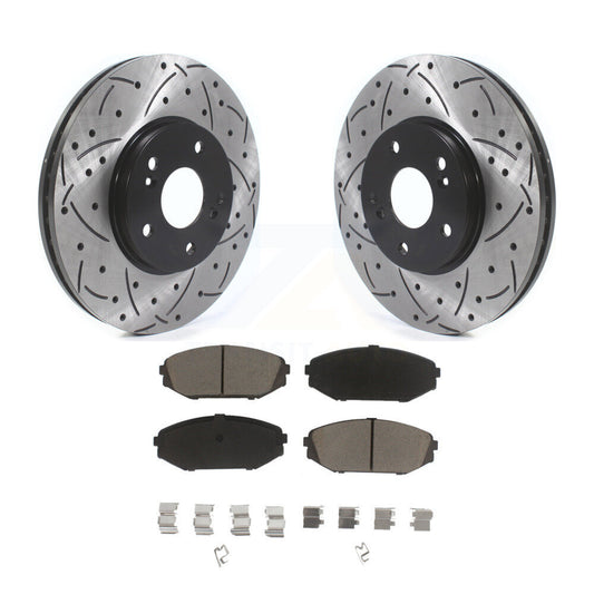 Drilled Slot Disc Brake Rotors Ceramic Pad Front Kit For Honda Odyssey Acura MDX