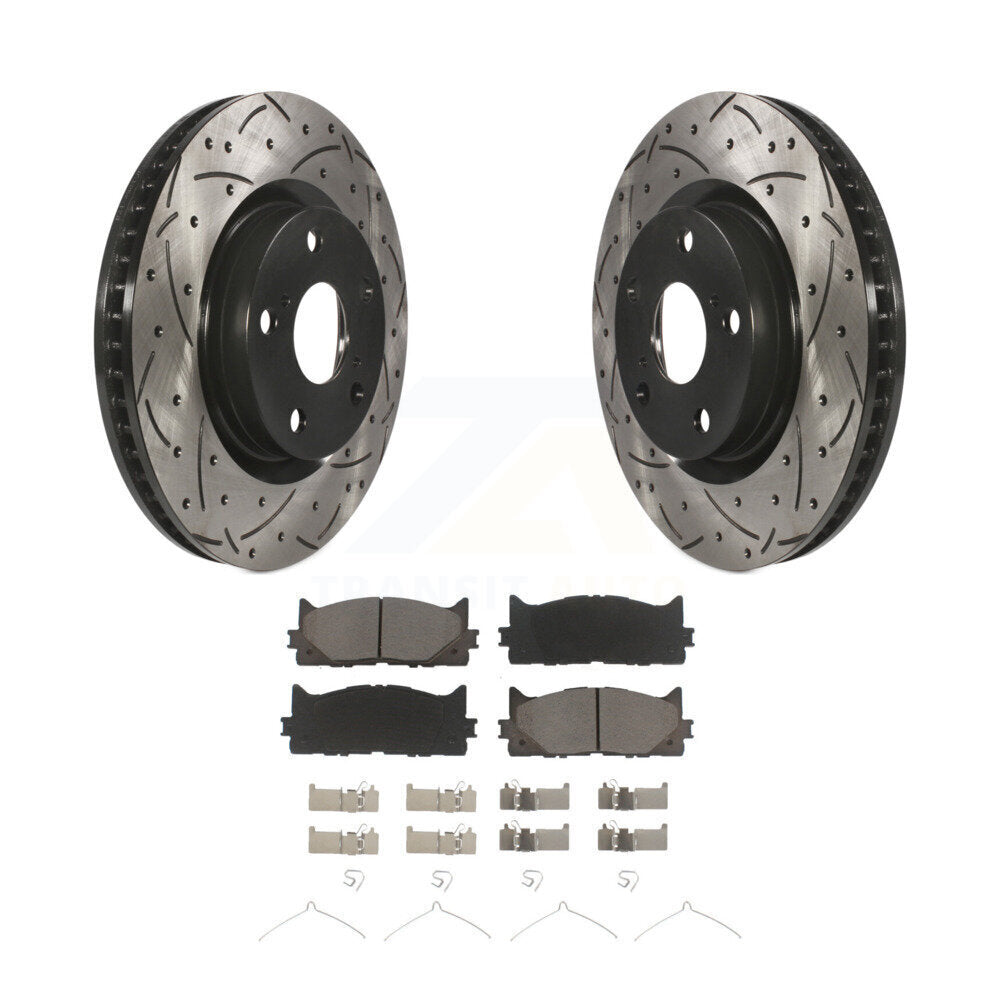 Drill Slot Brake Rotor Ceramic Pad Front Kit For Toyota Camry Lexus ES350 Avalon