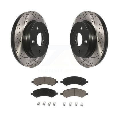 Drill Slot Brake Rotor Ceramic Pad Front Kit For Ram 1500 Classic Dodge Chrysler